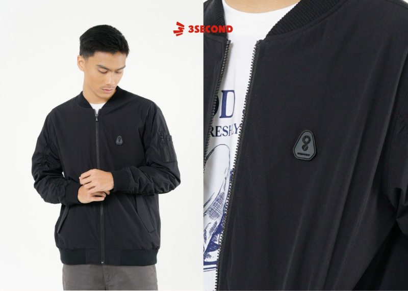 Jaket Bomber Hitam Pria